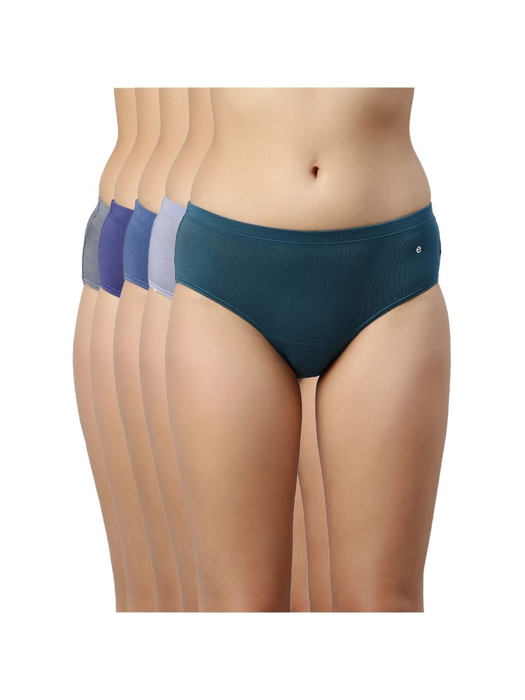 Enamor CR17-Stretch Cotton Antimicrobial & Stain Releas Finish Hipster Panty (Pack of 5)
