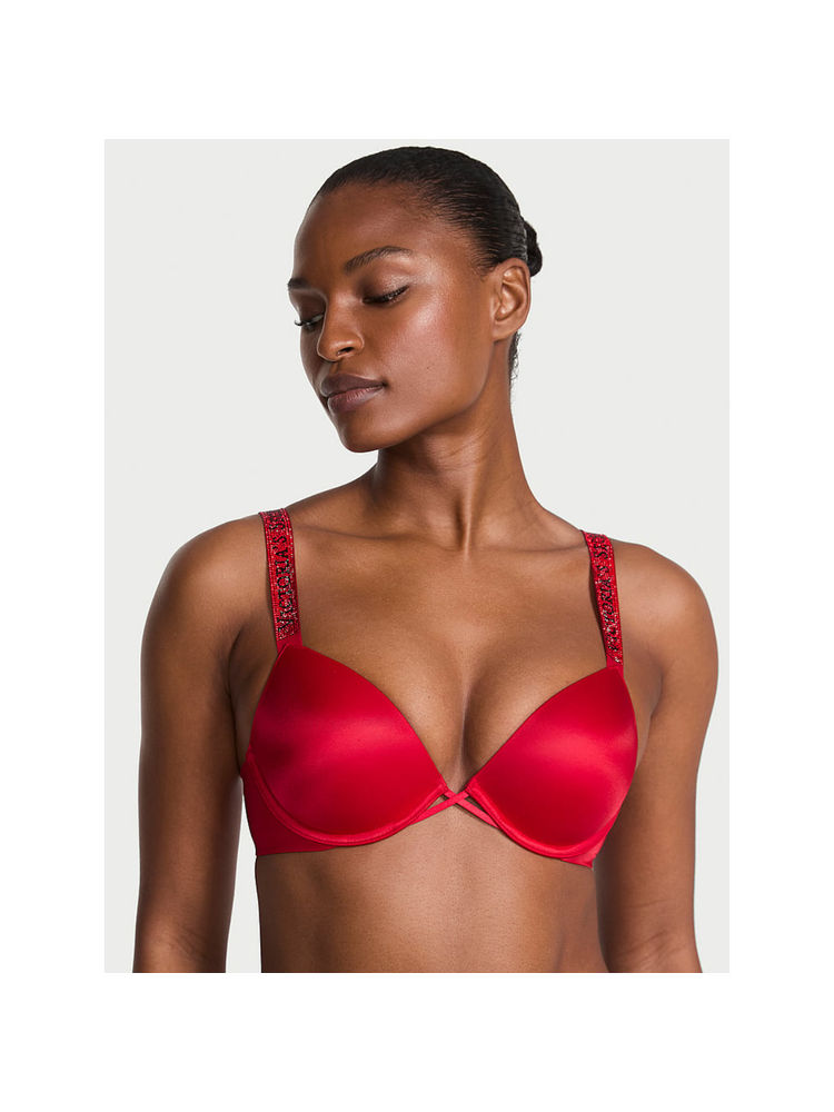 victoria's secret intimates Victoria's Secret Red Very Sexy Sunset Ombre Shine Strap Push-Up Bra-picture-24