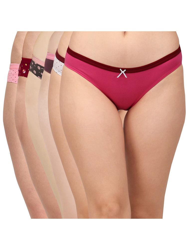 SOIE Women Mid Rise Solid And Printed Cotton Stretch Brief Panty-picture-17