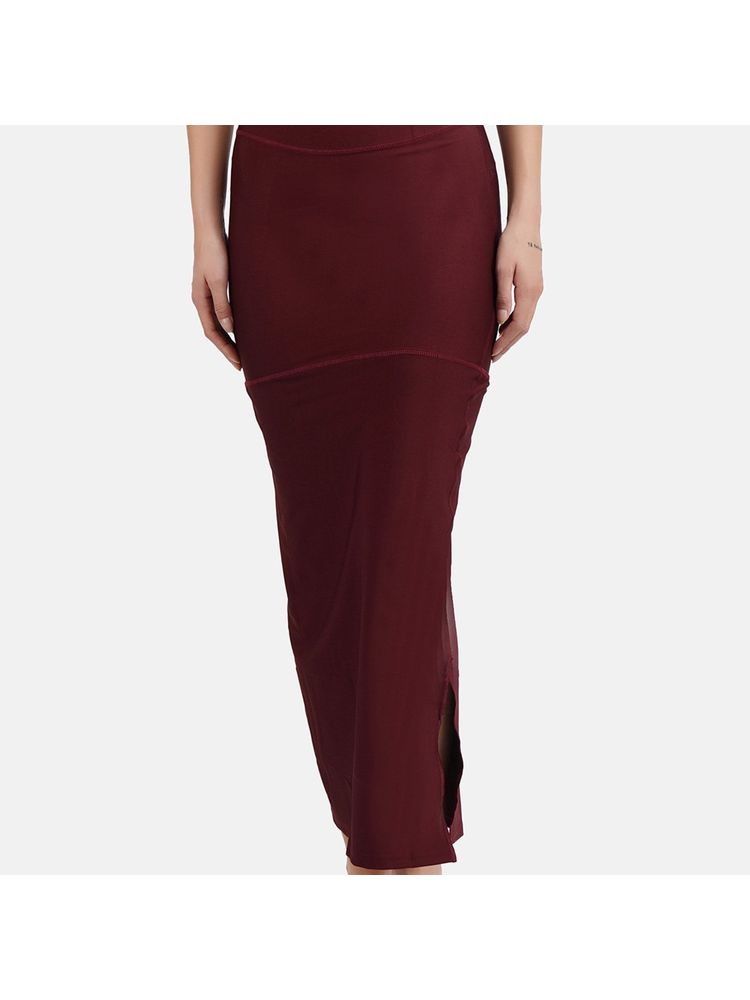 Secrets By Zerokaata Women Maroon Solid Saree Petticoat-image-5