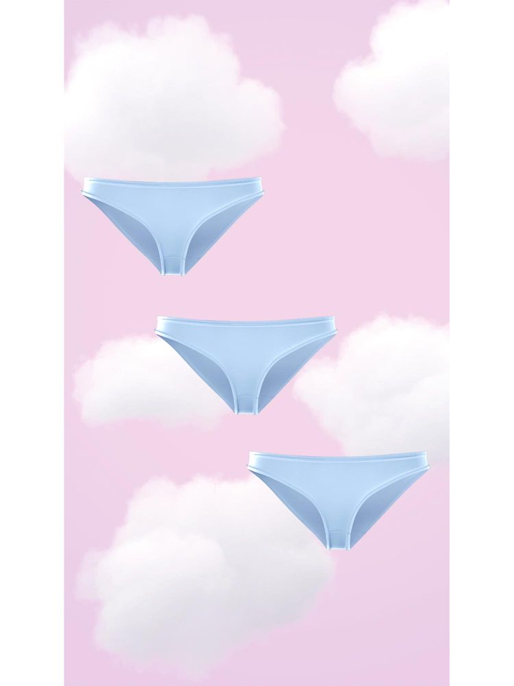 NeceSera Supima Modal Full Coverage Bikini Nessies Airy Blue (Pack of 3)-image-1
