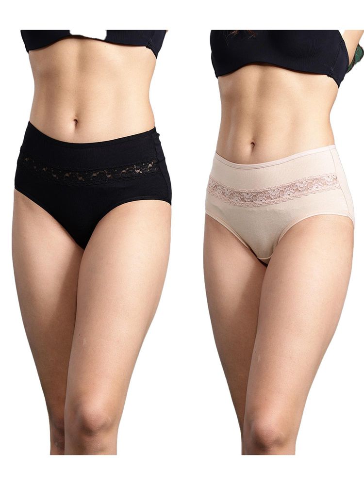 Leading Lady Women Multi-Color Solid Hipster High-Rise Brief Panties (Pack of 2)-picture-22