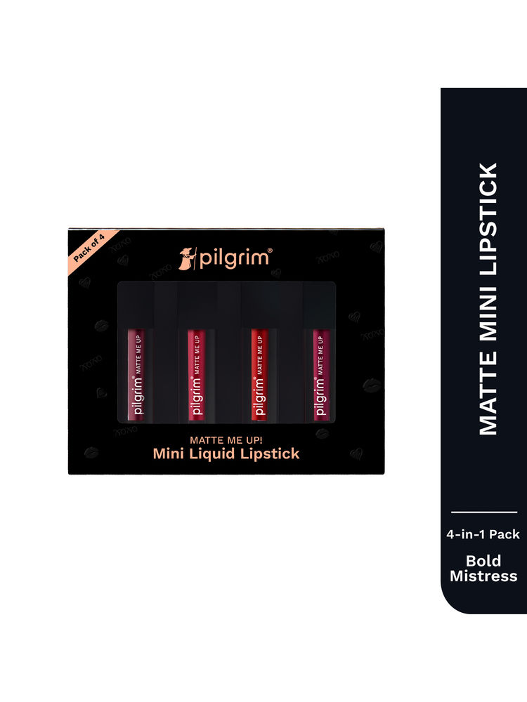 Pilgrim Matte Mini Liquid Lipstick 4 In 1 Pack Smudgeproof, Hydrating & Lightweight-picture-4