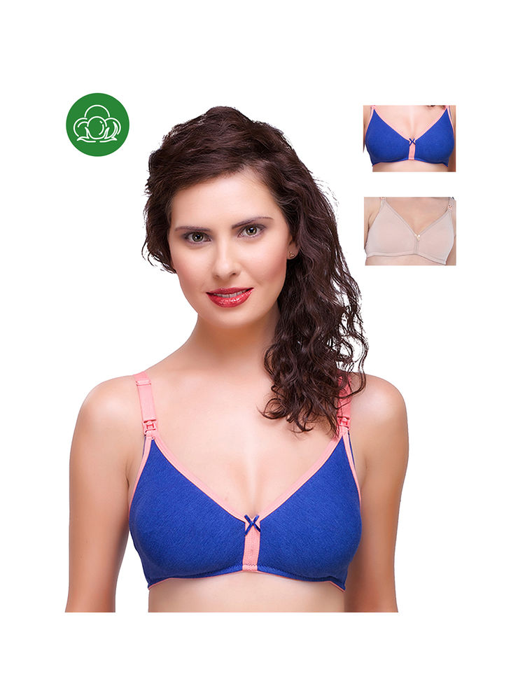 Inner Sense Organic Cotton Antimicrobial Nursing Bra Pack of 3 - Multi-Color-picture-22