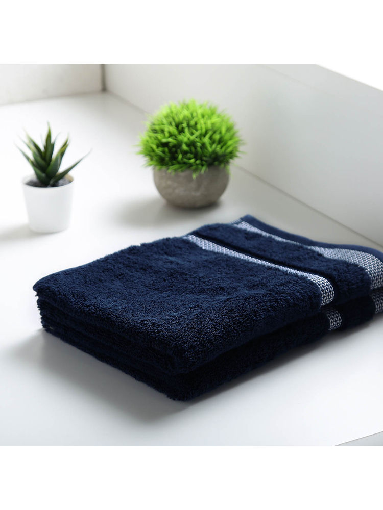 SPACES 100% Cotton Dark Blue Hand Towel Pack Of 2-picture-26