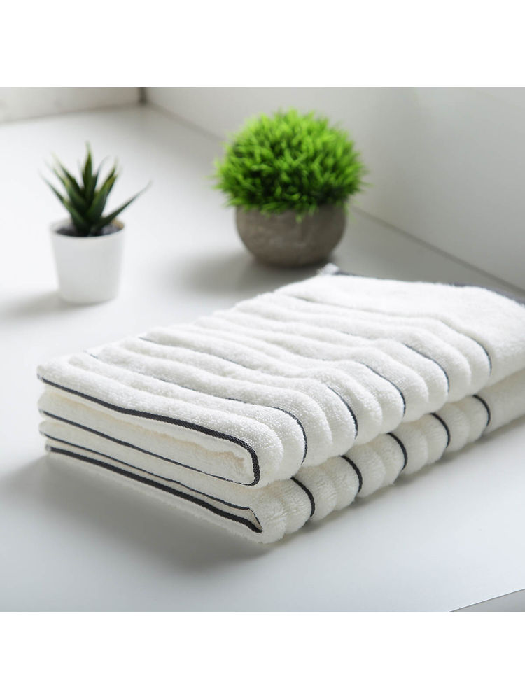 SPACES 100% Cotton Multi Hand Towel Pack Of 2-image-5