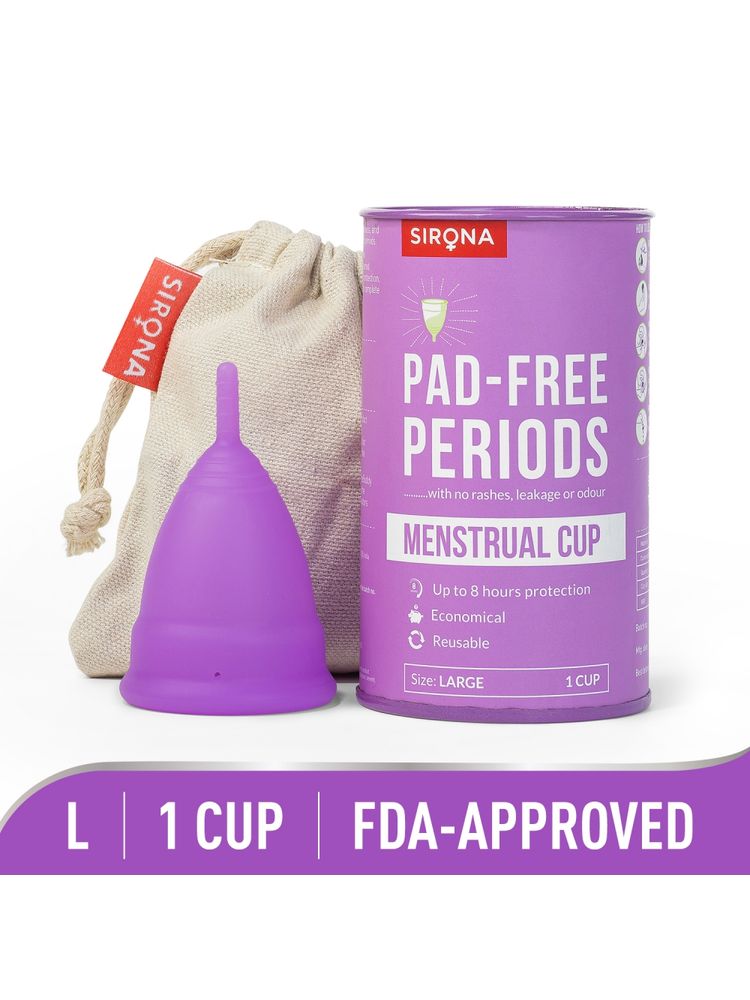 Sirona FDA Approved Reusable Menstrual Cup for Women (Large Size) Protection for Up to 8-10 Hours-image-40