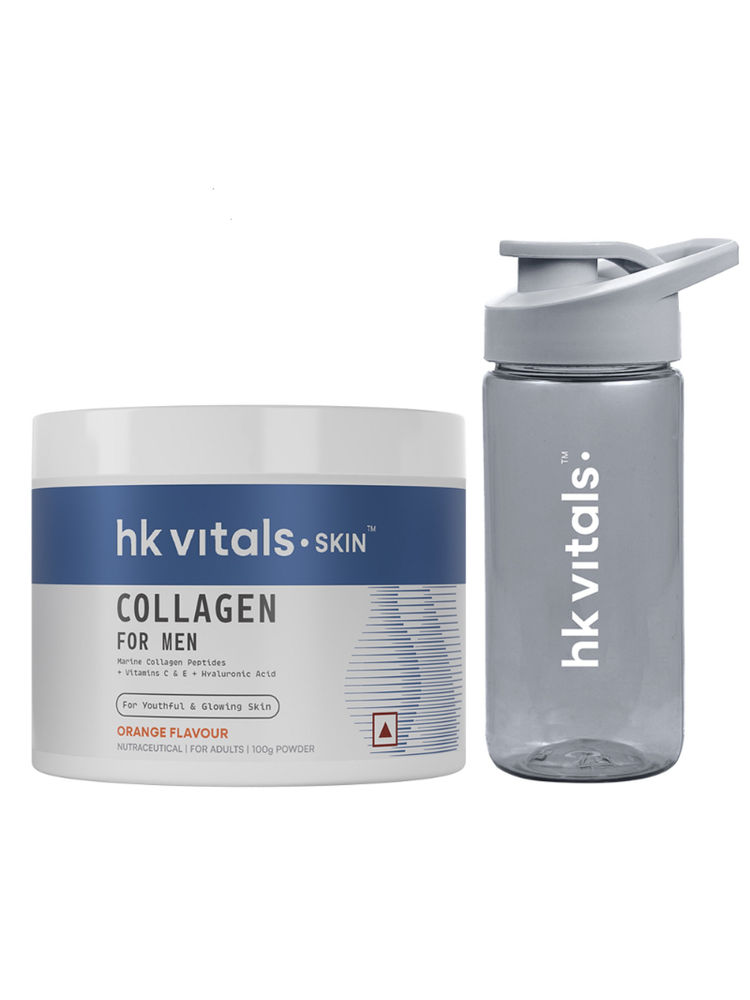 HealthKart HK Vitals Skin Marine Collagen For Men Supplement With Sipper - Orange-image-47