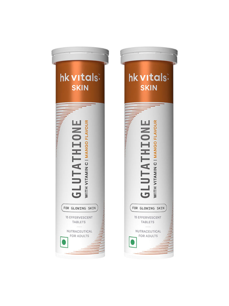 HealthKart HK Vitals Glutathione With Vitamin C Effervescent Tablets - Mango (Pack Of 2)