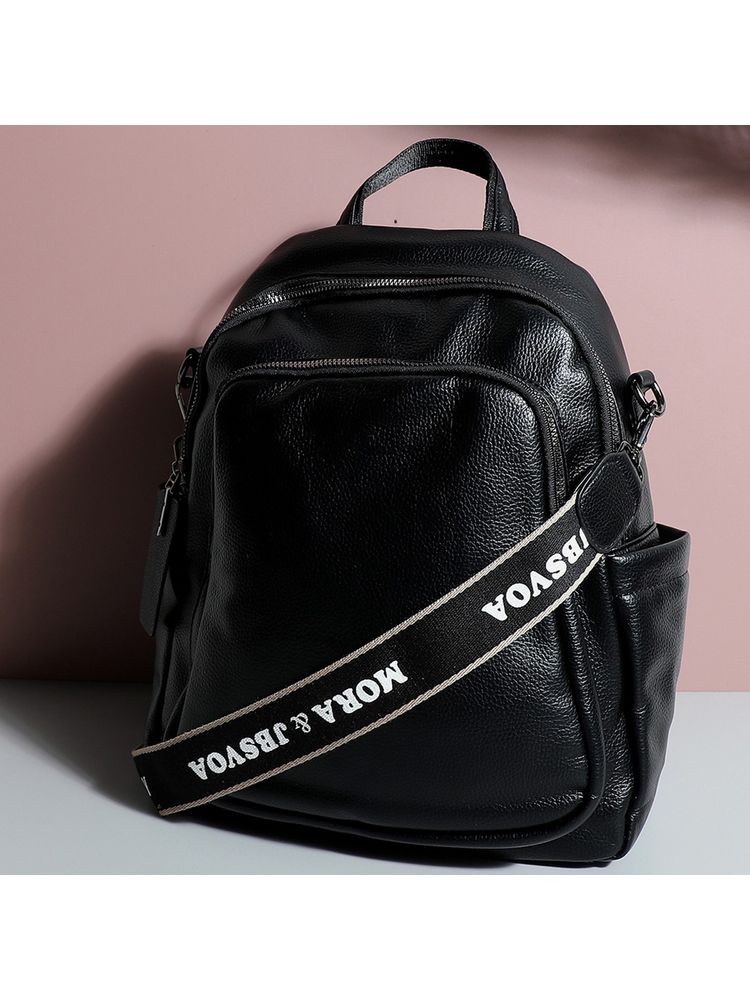 Haute Sauce Black Solid Vegan Leather Backpack-picture-25