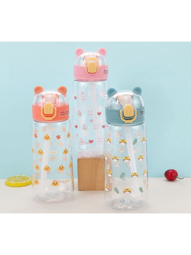 Kuber Industries Water Bottle Printed Designs for Kids Transparent, Leak Proof, BPA Free 550 ml-image-4