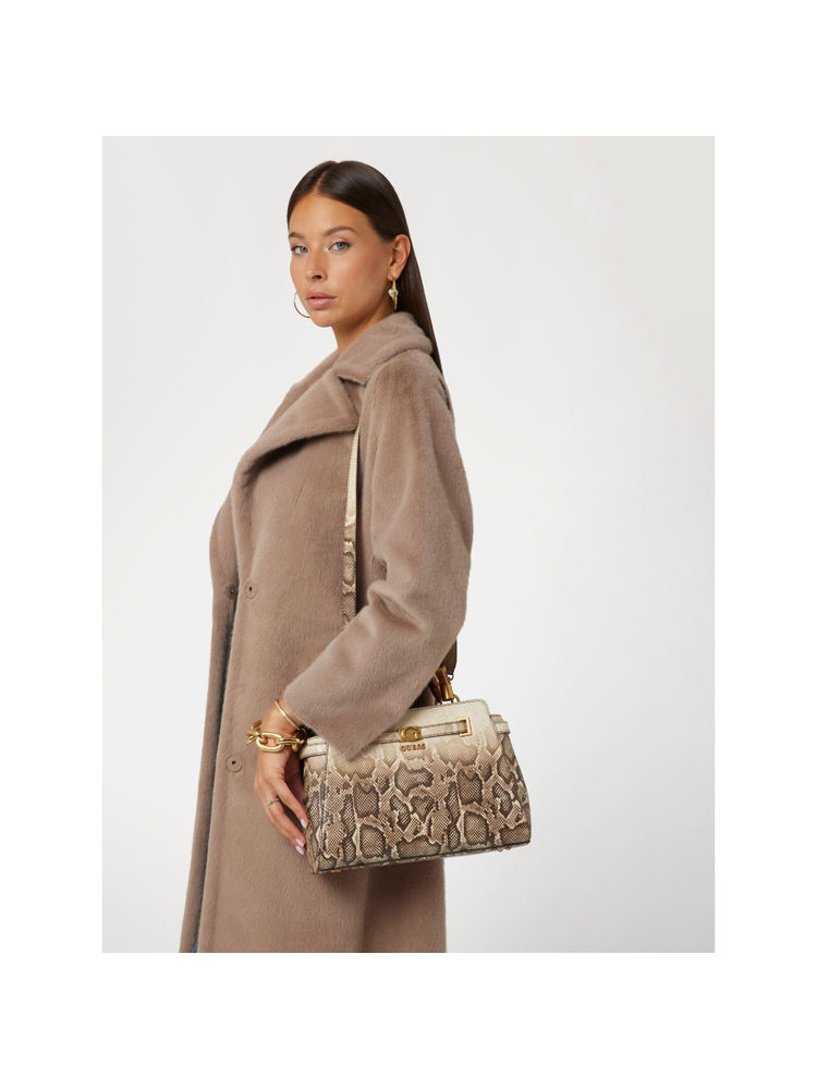 Guess Multicolor Animal Print Sibel Satchel Bag with Detachable Strap-image-5