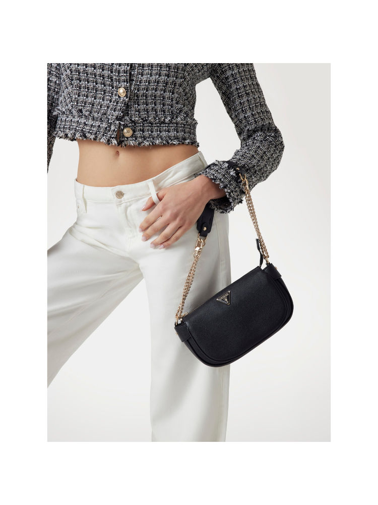 guess fashion Guess Black Solid Fedora Shoulder Bag-picture-29