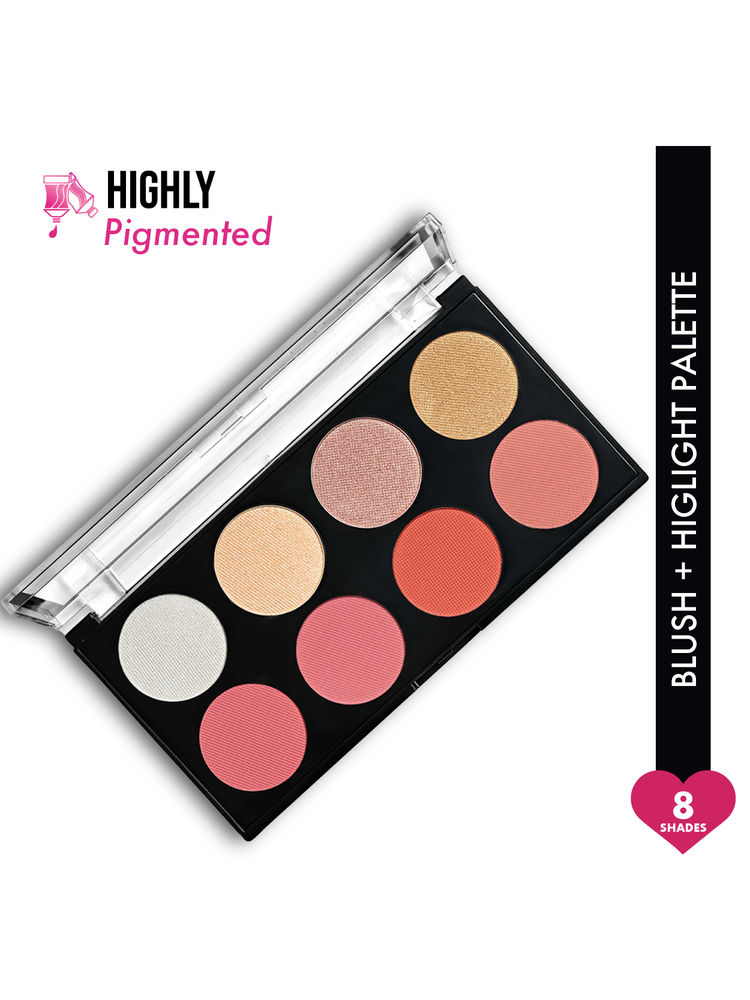 Insight Cosmetics Blush & Highlight Palette, 2 In 1 Intense Pigment, Lightweight Formula