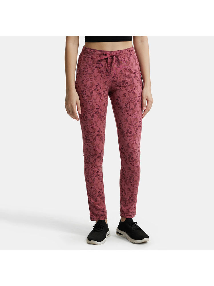 Jockey 1301 Women Super Combed Cotton Elastane Trackpants - Rosewine Print-image-43