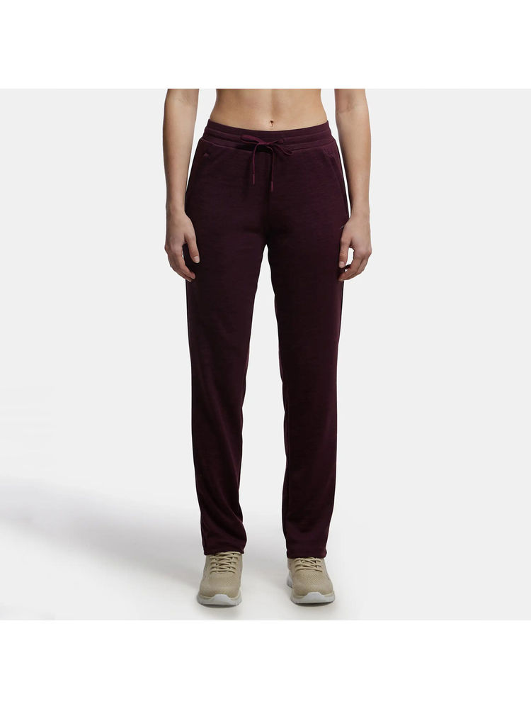 Jockey MW54 Women Microfiber Fabric Straight Fit Active Wear Trackpants - Grape Wine-picture-14