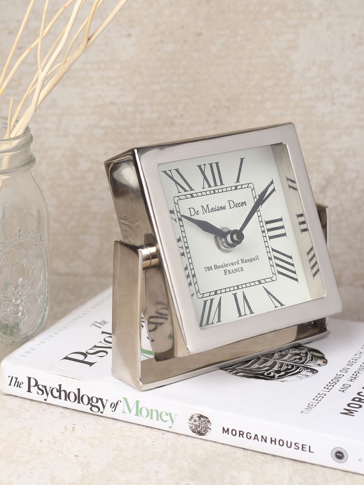 De Maison Decor Times Canvas - The Table Clock Silver-image-44