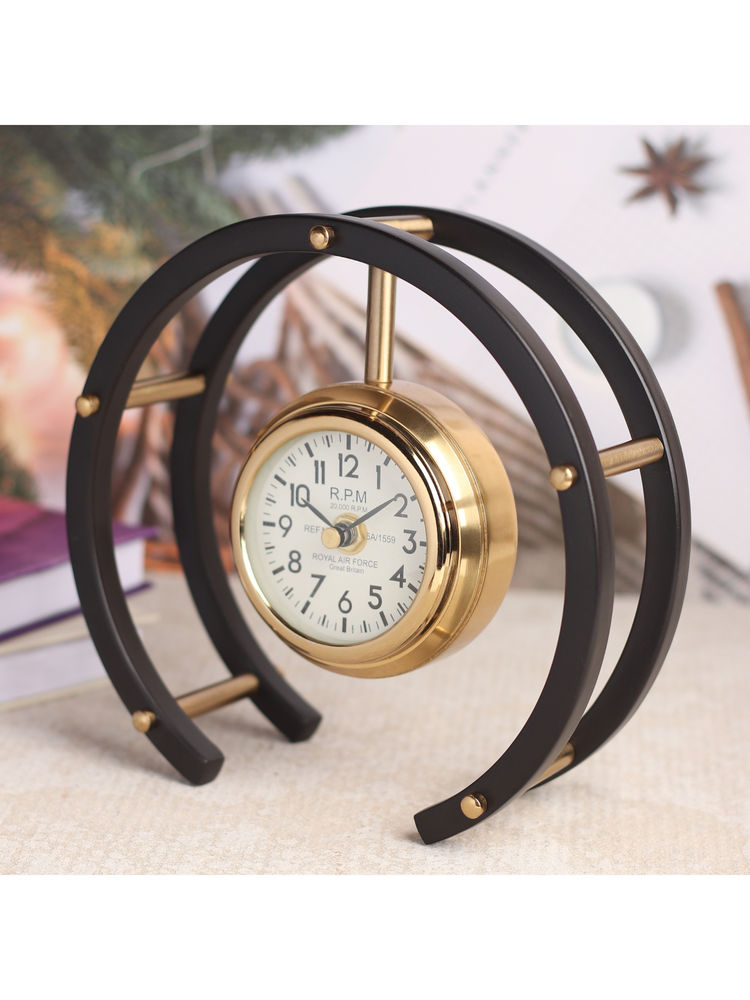 De Maison Decor Luna Serenade Table Clock Gold & Black-image-48