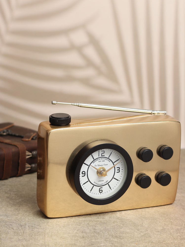 De Maison Decor Broadcaster Table Clock Gold-image-44