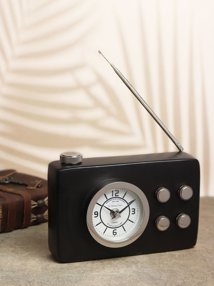 De Maison Decor Broadcaster Table Clock Black-picture-19