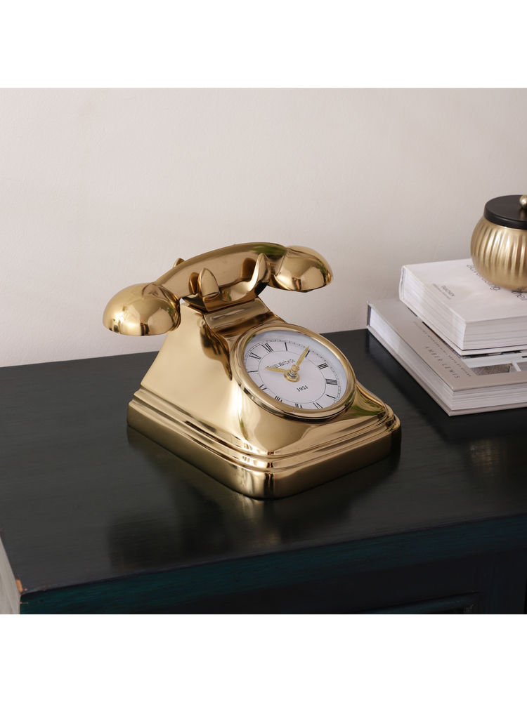 De Maison Decor Dialtime Table Clock Gold Finish-image-4