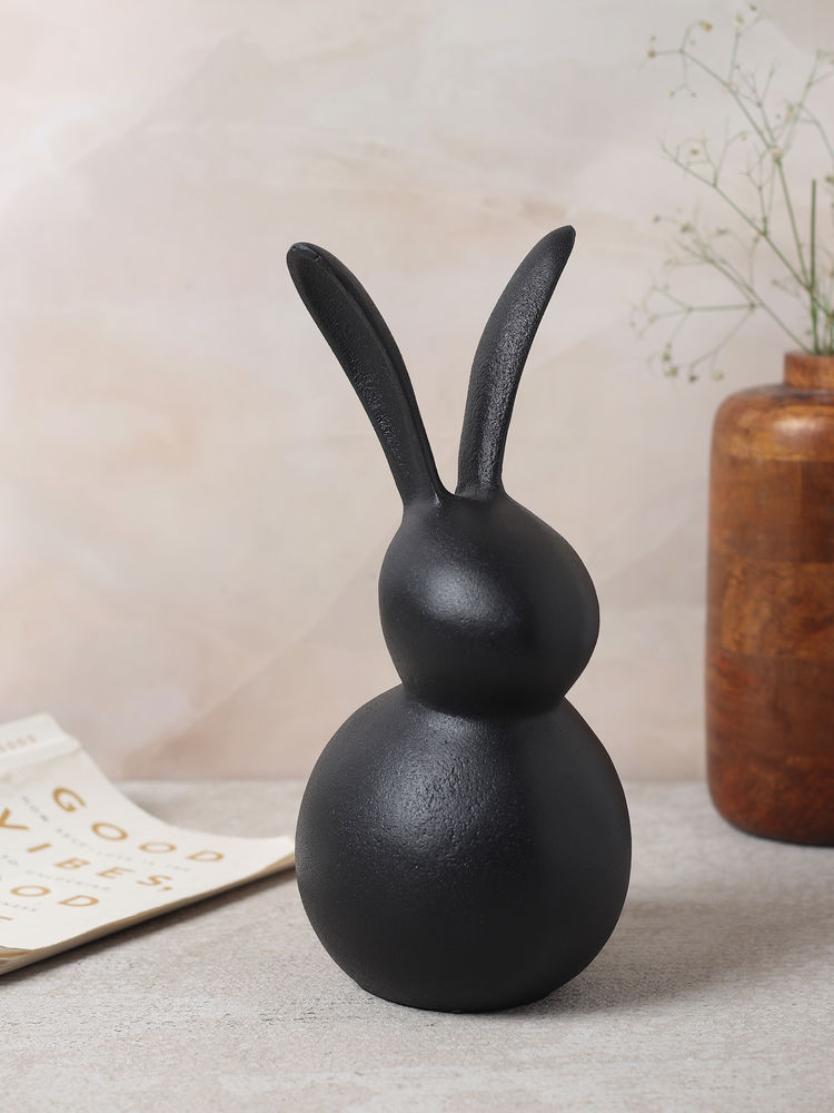 De Maison Decor Black Hare Sculpture-image-6