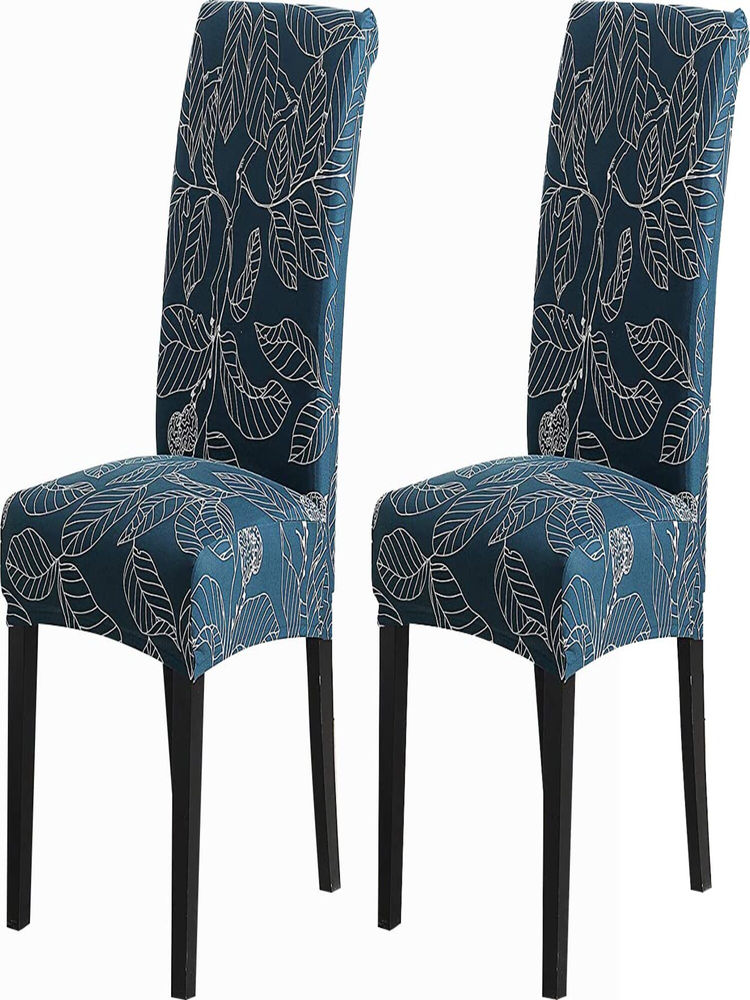 House of Quirk Teal Stretch Removable Washable Short Dining Chair Covers (Pack of 2)-image-9
