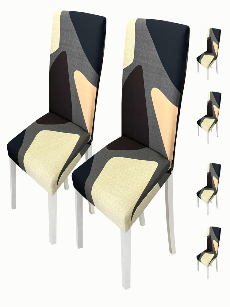 House of Quirk Multi-Color Stretch Removable Washable Short Dining Chair Covers (Pack of 6)-image-46