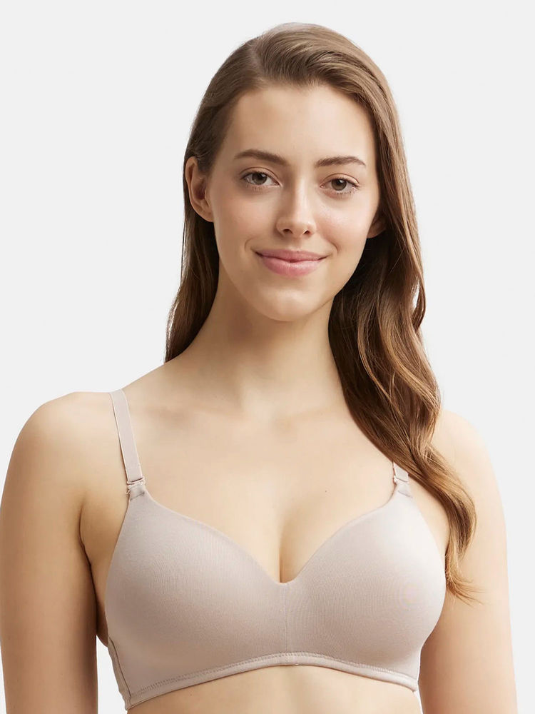 Jockey JW11 Wirefree Padded Tencel Lyocell Elastane Multiway T-Shirt Bra - Mushroom-picture-21