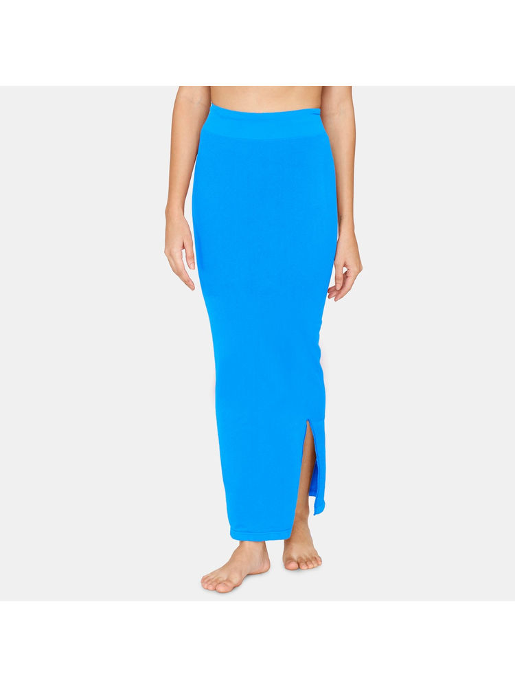 Zivame Seamless All Day Mermaid Saree Shapewear With Removable Drawcord - Blue-picture-18