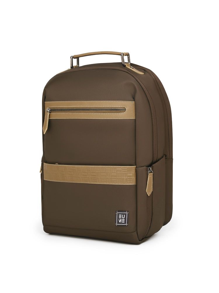 EUME Unisex Alpha 27L Nylon Up To 15 Inch Laptop Backpack -Brown-image-3