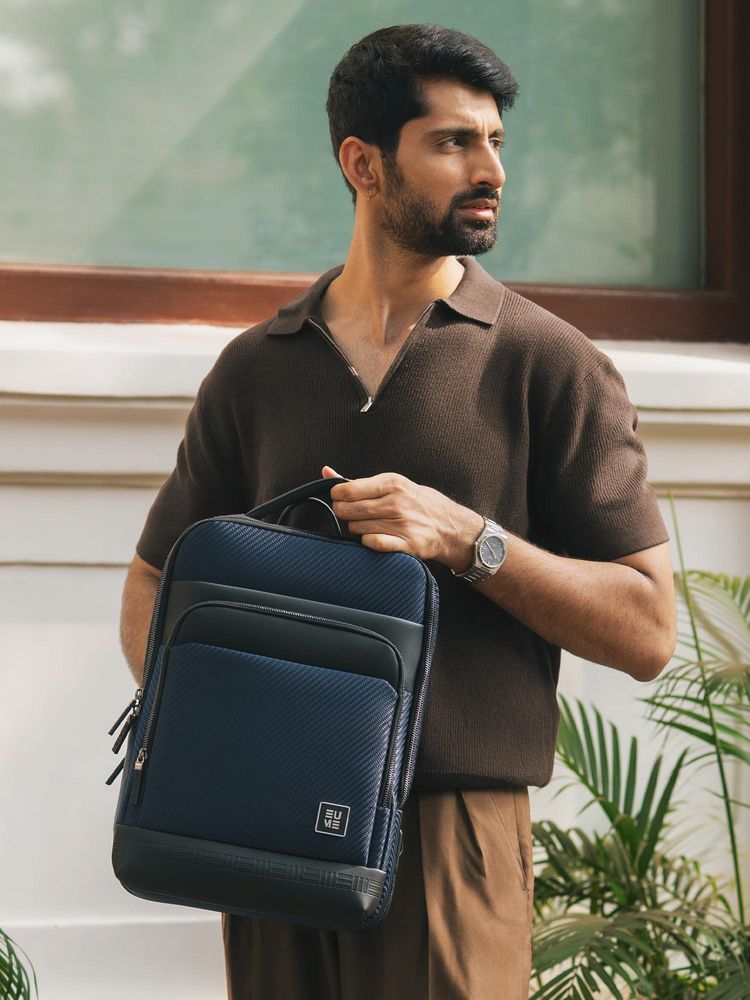 EUME Unisex Carbonis 20L Nylon Up To 15 Inch Laptop Backpack -Blue-image-1