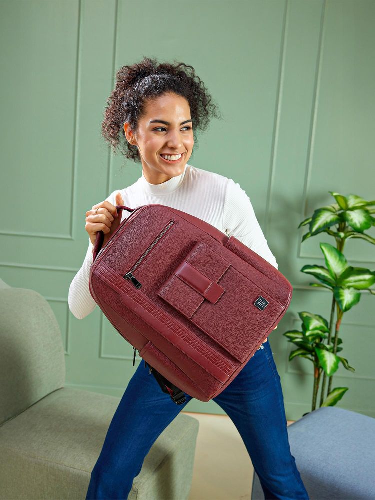 EUME Unisex Nexa 25L Polyurethane Up To 15 Inch Laptop Backpack -Red-image-3