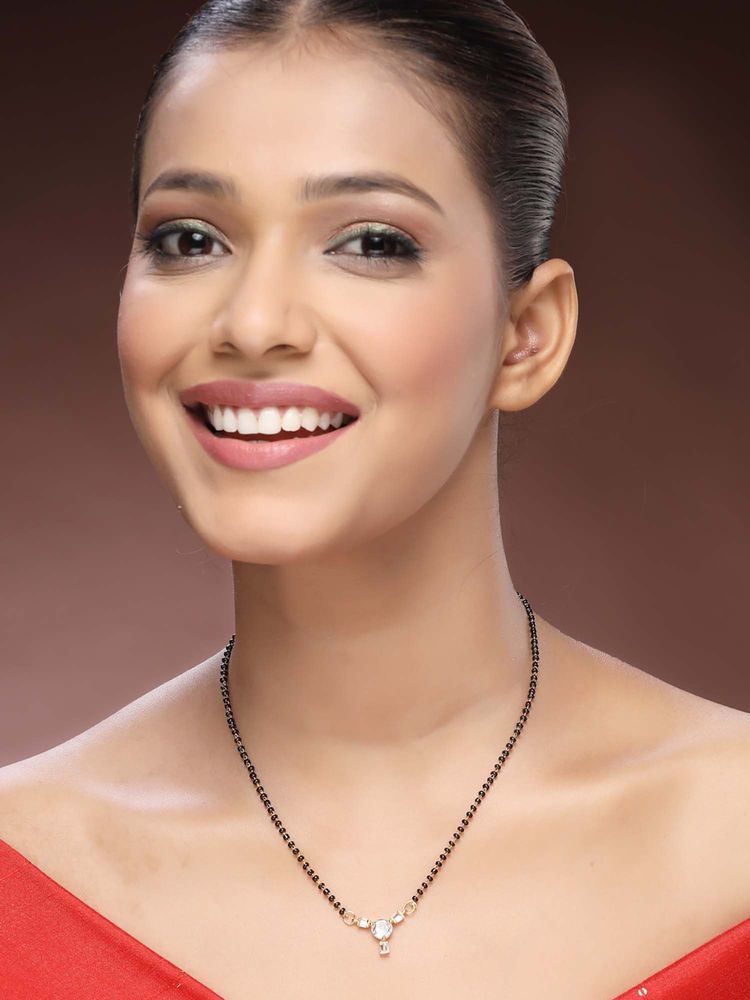 ADIVA White Gold Plated Stones Mangalsutra-picture-11