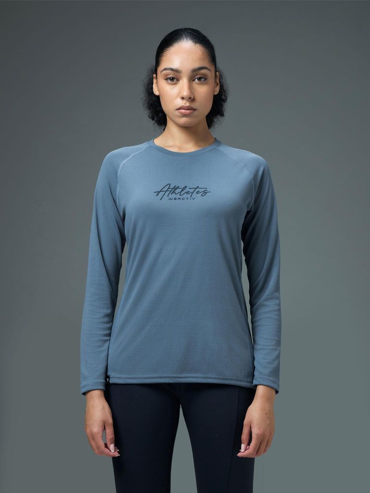 Technosport Women Printed Sports T-Shirt for Yoga and Fitness with Technocool+ - Blue-picture-10