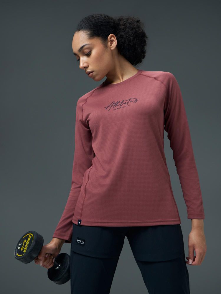 Technosport Women Printed Sports T-Shirt for Yoga and Fitness with Technocool+ - Mauve-picture-21