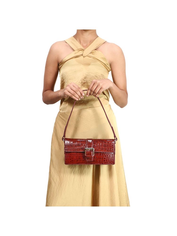 Hidesign Oxford 02 Red Women's Shoulder Bag - (25.5 X 13 X 6 Cms) (S)-picture-26