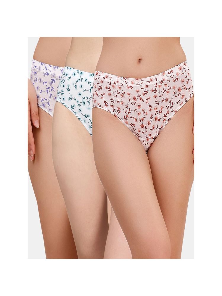 SOIE Womens High Rise Full Coverage Printed Stretch Cotton Hipster Panty (Pack of 3)-picture-14