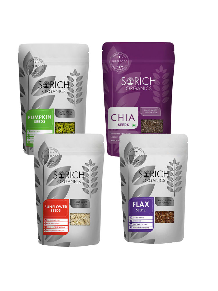 Sorich Organics Chia - Sunflower- Pumpkin and Flax Seeds Combo