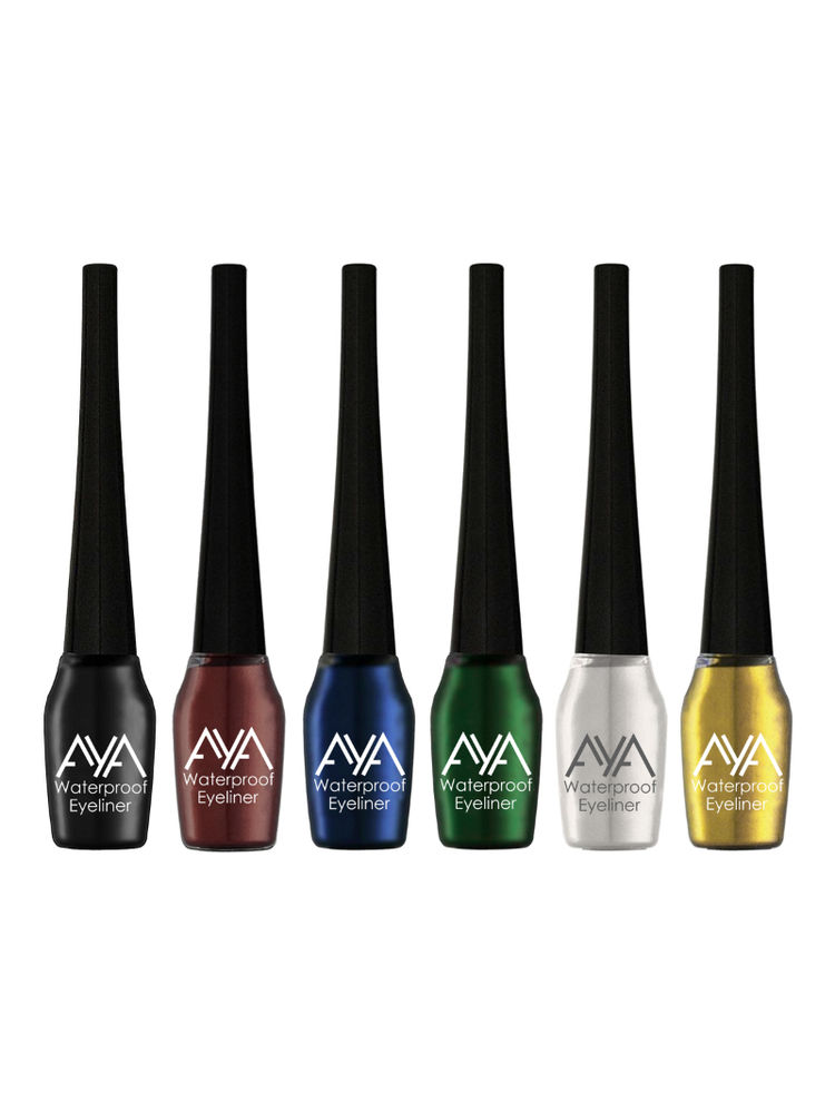 AYA Waterproof Eyeliner - Black, Brown, Blue, Green, Silver, Golden (Set of 6)-picture-41