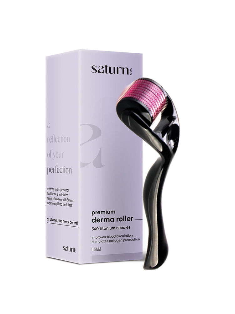 Saturn by GHC Premium Derma Roller With 540 Cross-Lined Titanium Needles 0.5 mm