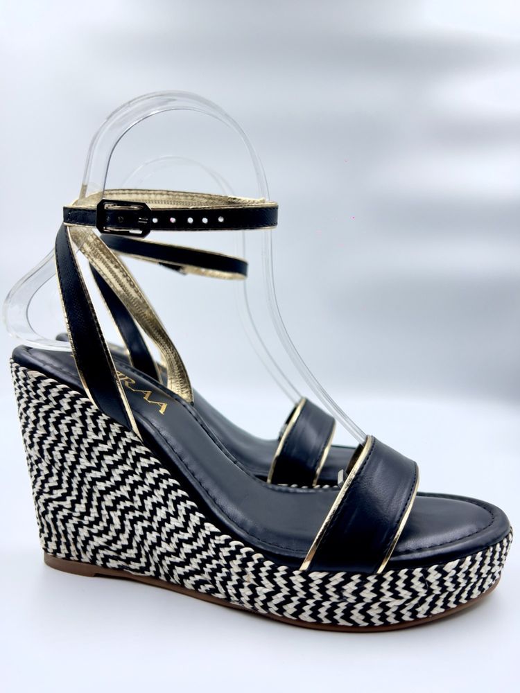 ELVIRAA Jute Covered Wedges Heels Black-image-31