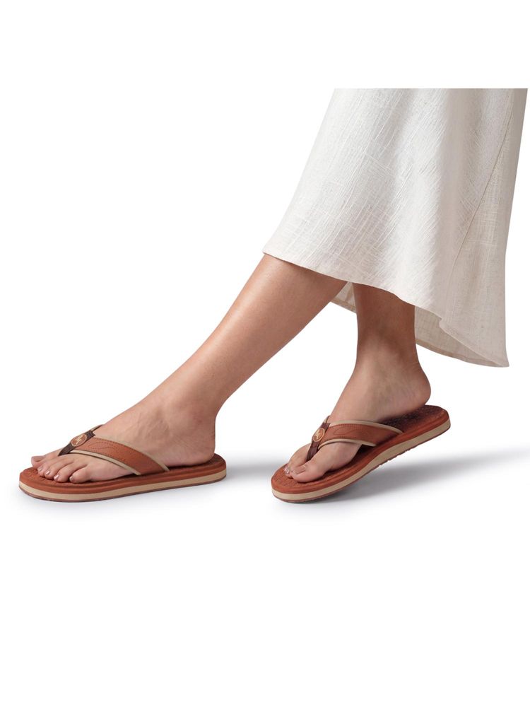 neemans Neeman's Eco Fluffy 2.0 othro Flipflops for Women-Rust-picture-23