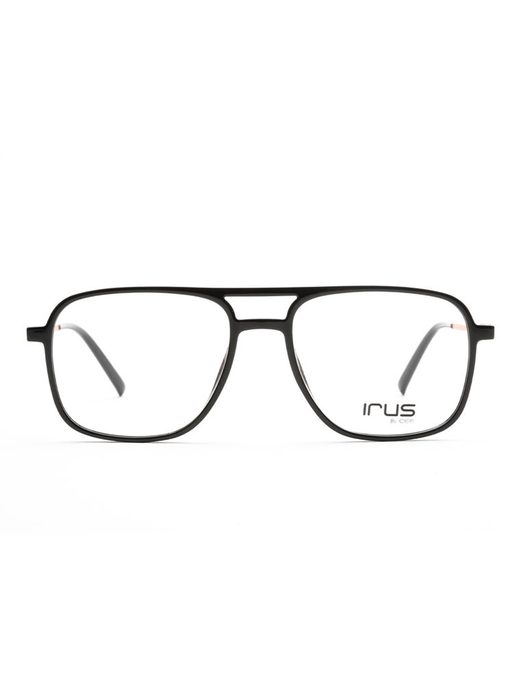 IRUS Men Full Rim Square Shiny Black Acetate Eyeglass Frame (53)-picture-20