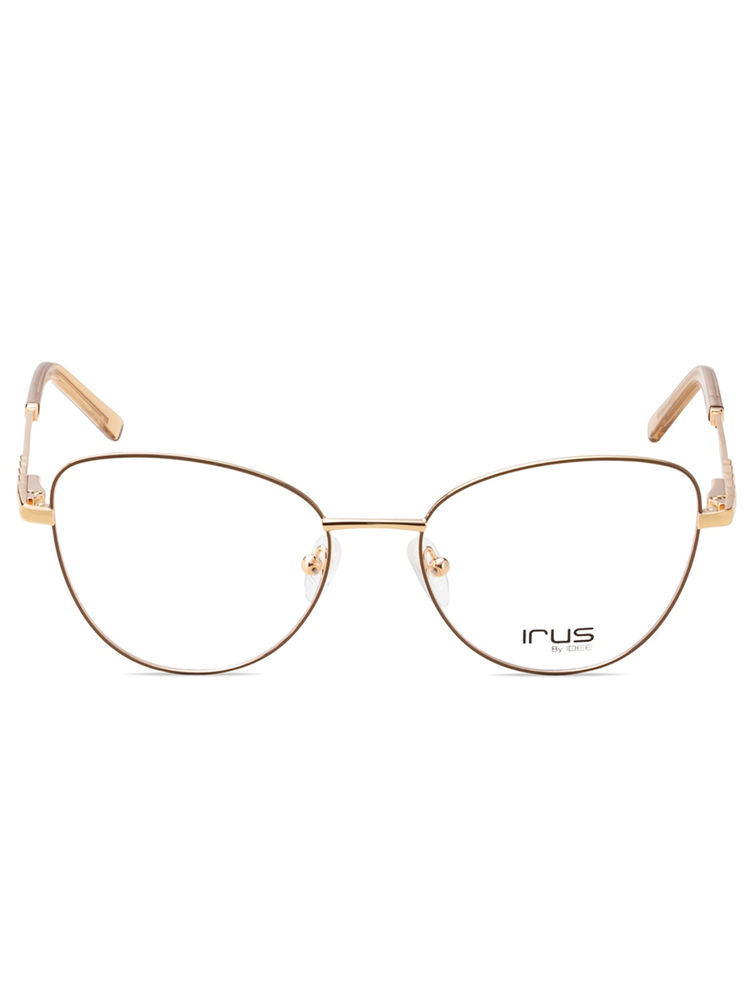 IRUS Women Full Rim Cat Eye Shiny Brown Metal Eyeglass Frame (53)-image-18
