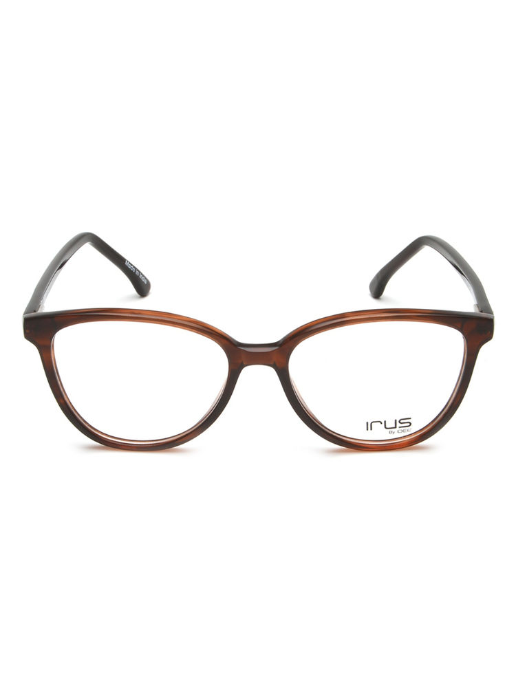 IRUS Women Full Rim Cat Eye Shiny Brown Acetate Eyeglass Frame (52)-picture-11