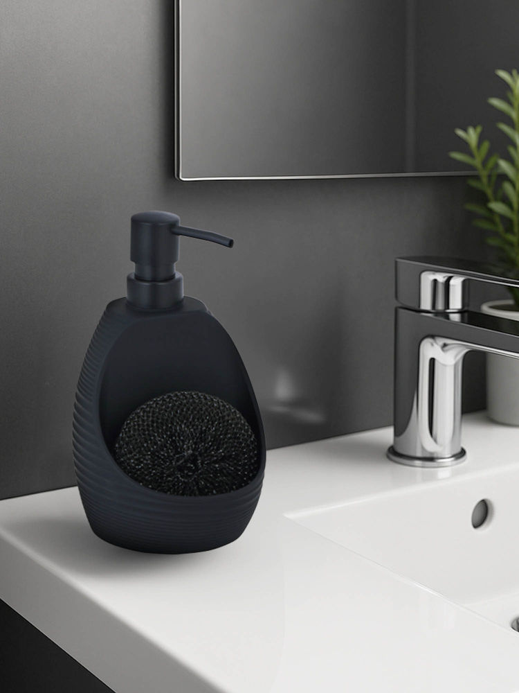 OBSESSIONS Pvc Solid Soap Dispenser-Black-picture-13
