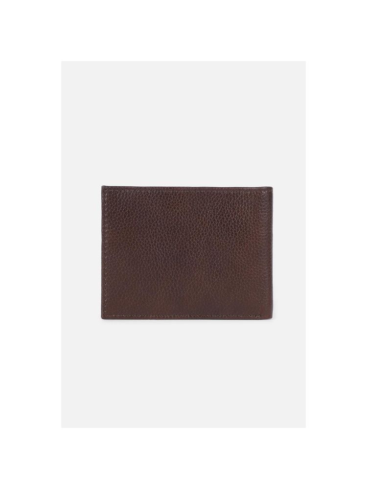 Peter England Men Brown Textured Genuine Leather Wallet-picture-13