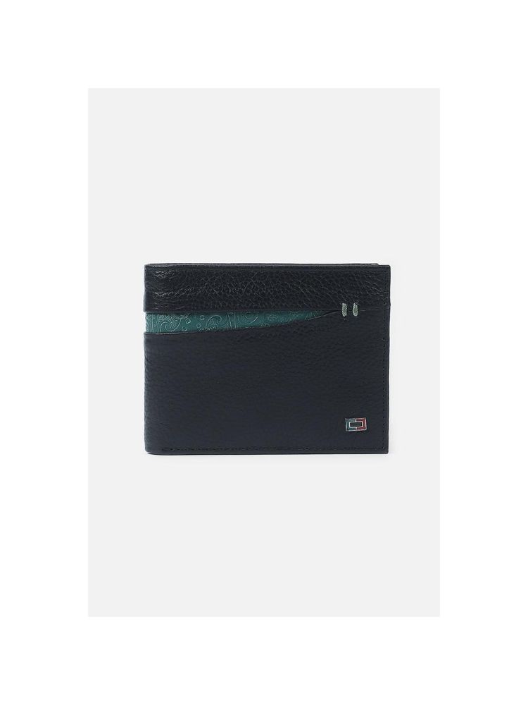 Peter England Men Navy Blue Textured Genuine Leather Wallet-picture-14