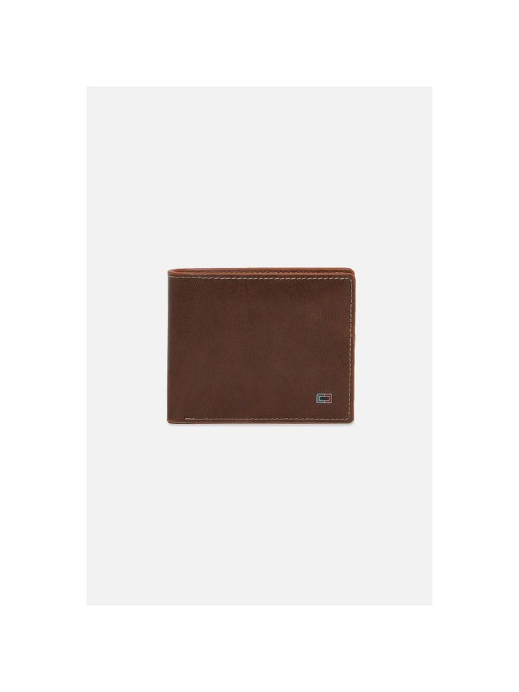 Peter England Men Brown Textured Genuine Leather Wallet-picture-14
